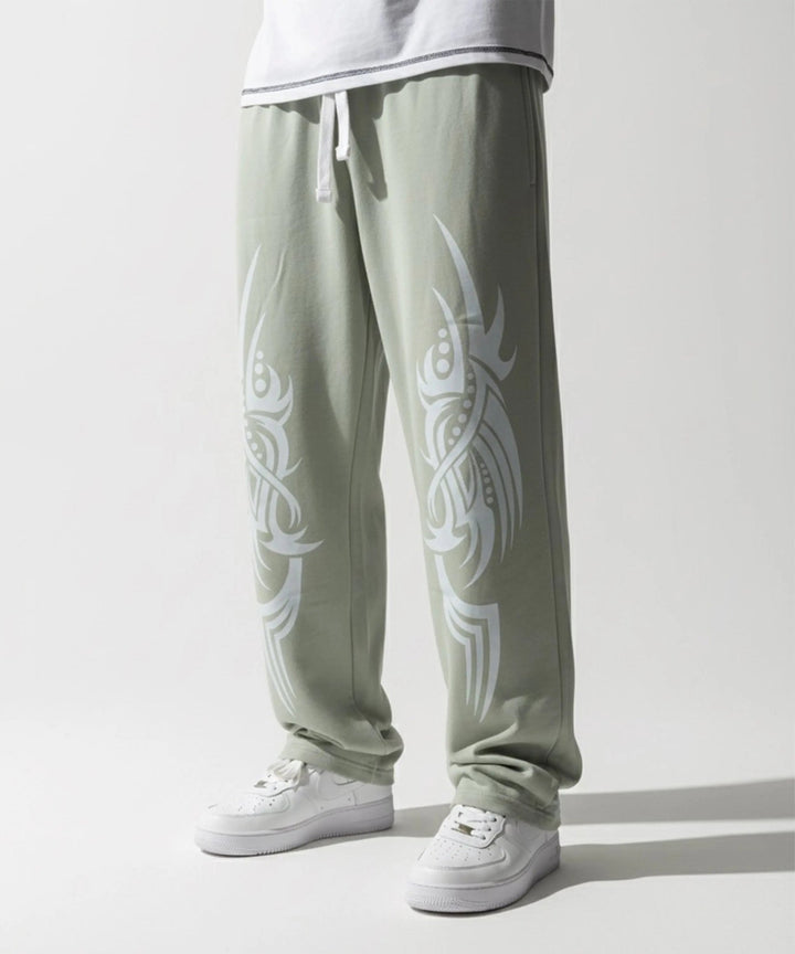 Sea Green Printed Baggy Trouser - ParadiseZone