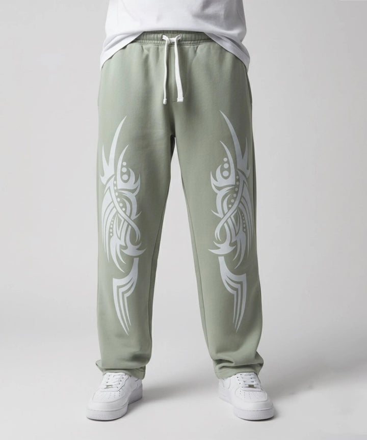Sea Green Printed Baggy Trouser - ParadiseZone