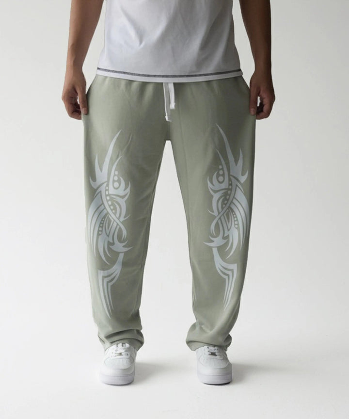 Sea Green Printed Baggy Trouser - ParadiseZone