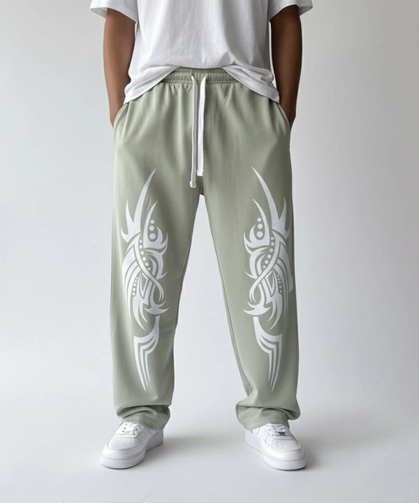 Sea Green Printed Baggy Trouser - ParadiseZone
